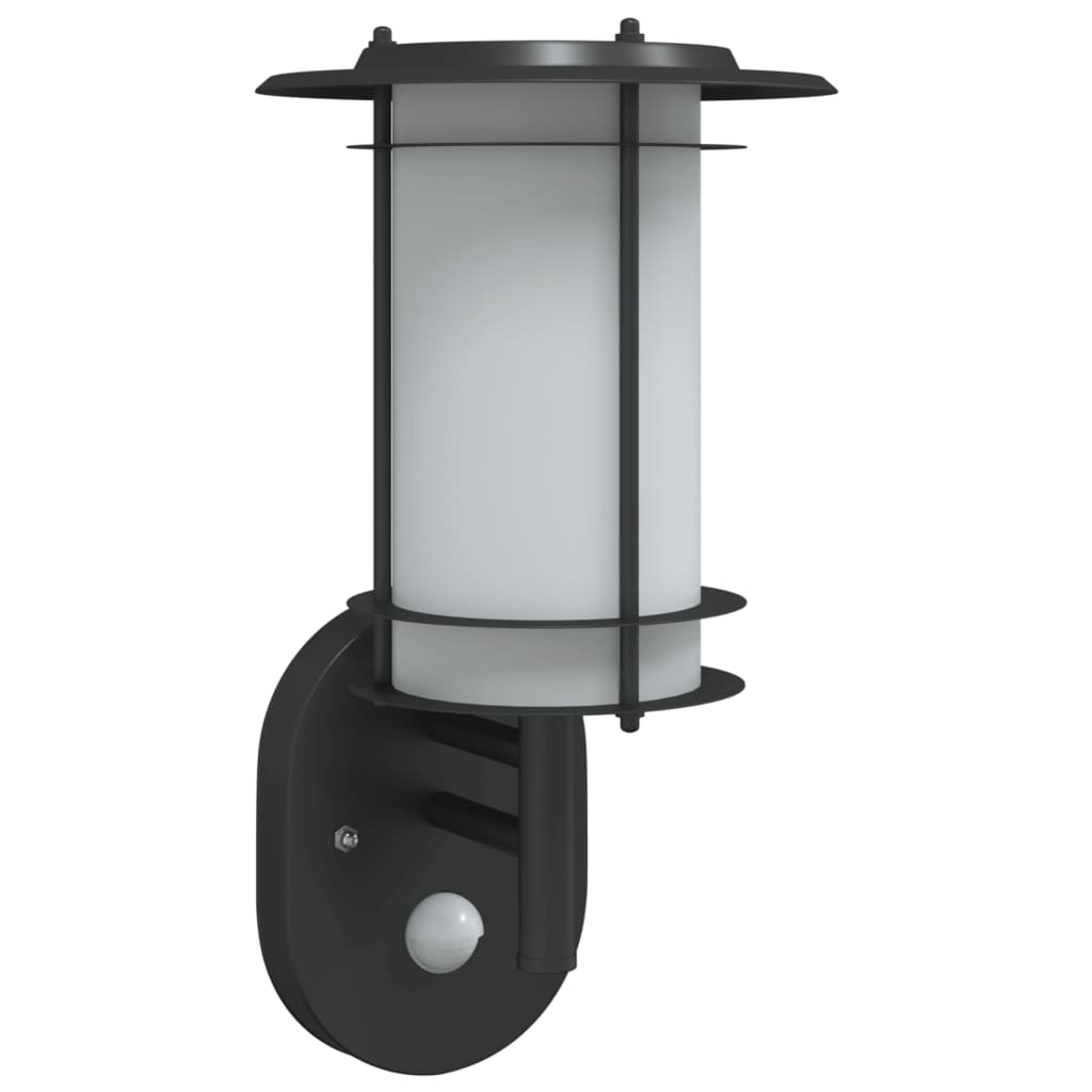 Black Outdoor Wall Light with PIR Motion Sensor
