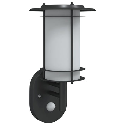 Black Outdoor Wall Light with PIR Motion Sensor