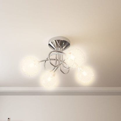 Ceiling Lamp with Glass & Mesh Shades