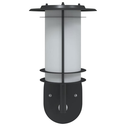 Black Outdoor Wall Light with PIR Motion Sensor