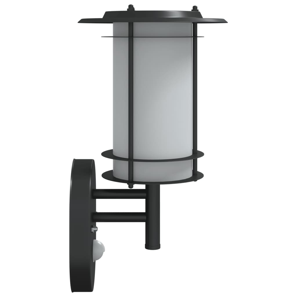 Black Outdoor Wall Light with PIR Motion Sensor