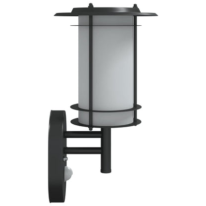 Black Outdoor Wall Light with PIR Motion Sensor